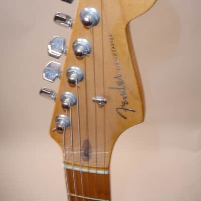 2005 Fender American Deluxe Strat V Neck Electric Guitar, Maple Fingerboard, Candy Apple Red w/ Case image 14