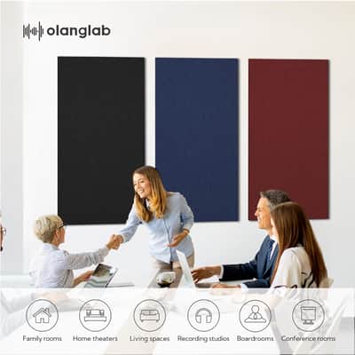 Acoustic Panels 2 Pack, 48''X24'' Large Sound Panels, Fabric Wrapped Sound Proof Foam Panels For Walls, Sound Absorbing Panels For Recording Studio Acoustical Treatments (Black) image 4