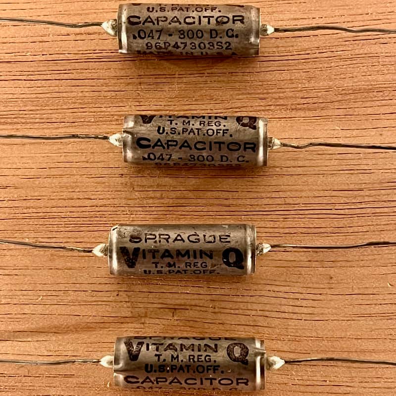 NOS Sprague .047uF 300V Vitamin Q Quad Set image 1