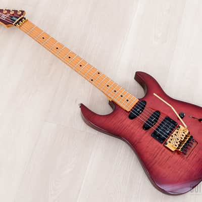 1990 BC Rich Gunslinger NJ Series SSH Flame Top Purple Sunburst w/ Floyd Rose & Case, Japan image 11