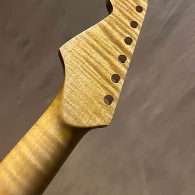Ferocious Flame Maple Strat Guitar Neck Fits Fender & Warmoth image 9