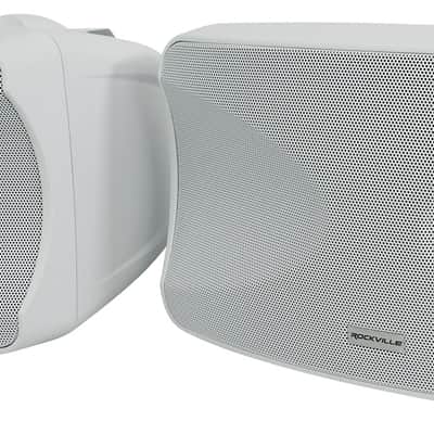 (4) Rockville WET-44 PRO Dual 4" 4-Way Swivel 70V Commercial Speakers in White+Amp image 7