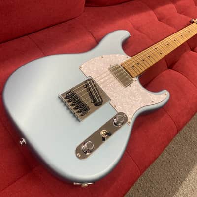 Partscaster Double Cut T-Style Guitar with Warmoth Neck and Body - Blue Ice image 3