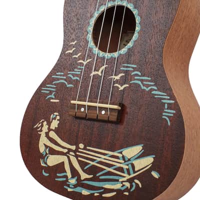 Silvertone Concert Ukulele w/Stencil Graphic - Walnut (851) image 4