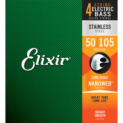 Elixir NANOWEB Stainless Steel Bass — 14702 Medium .050-.105 image 2