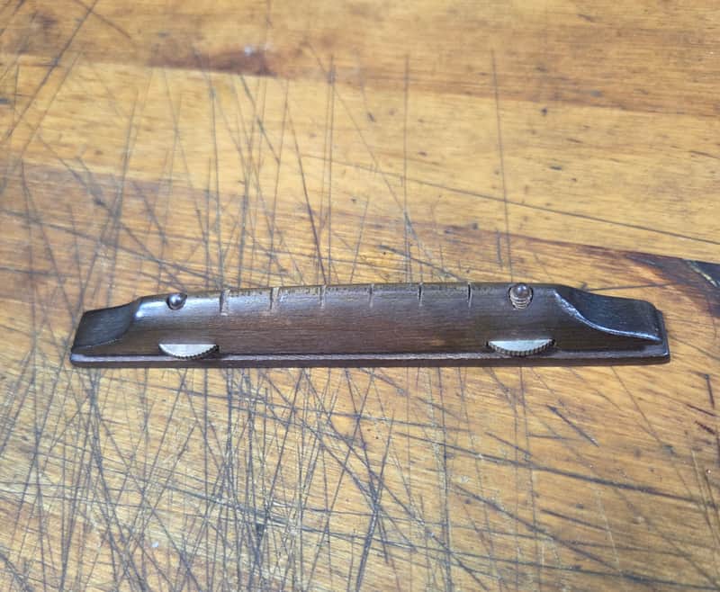 Vintage RARE 1963 Original Harmony Stratotone Silvertone Jupiter Rosewood Guitar Bridge Luthier Parts #9