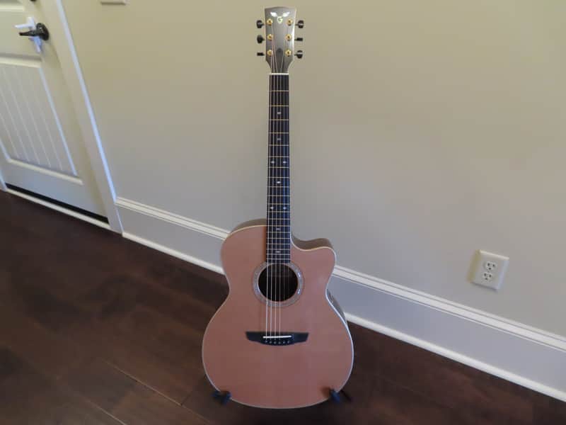 Goodall master Cedar/ AAA Claro Walnut Concert Jumbo Cutaway, with case. image 1