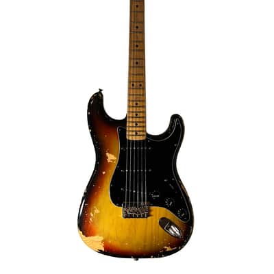 Fender Stratocaster Hardtail with 3-Bolt Neck, Maple Fretboard - 1977 - Sunburst image 1
