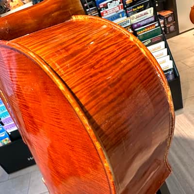 Golden Bamboo Chinese Imported 1/2 Cello Solid Wood Quinn Violin 2000 - Oil Varnish image 16