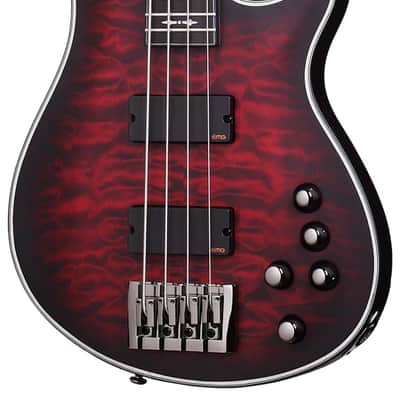 Schecter Hellraiser Extreme-4 Crimson Red Burst Satin image 1