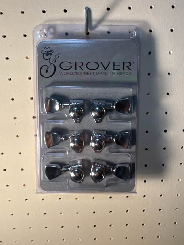 Grover 502G Roto-Grip Locking 3+3 Tuning Machines - Chrome image 1