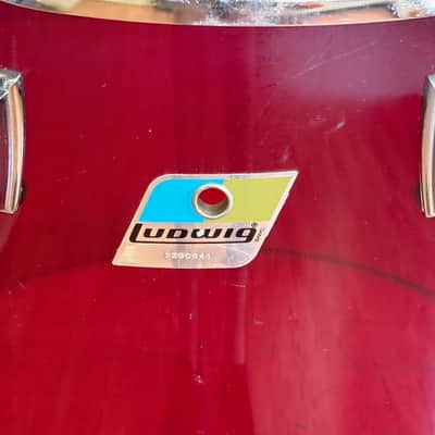 Vintage 70's Ludwig Vistalite 15" Concert Tom Red Acrylic for Drum Set Kit 1970s image 2