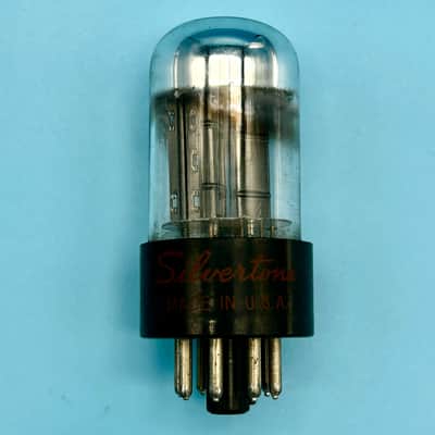 1950s Sylvania 6SN7GTB Vintage Chrome Top Black Plate Silvertone Preamp TubeT301 image 1