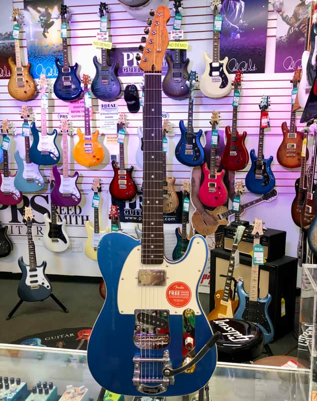 Squier Classic Vibe Custom Telecaster SH with Bigsby, Parchment Pickguard, Lake Placid Blue image 1