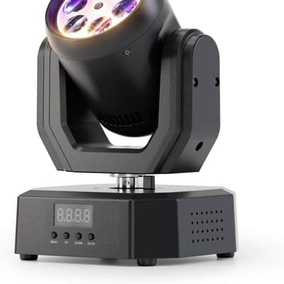 Mini Moving Head Light,30W Compact Led DJ Stage Lights with Beam,GOBO Projection,Remote Control Sound Active & DMX512 Control, Moving Head Wash for Wedding DJ Party Stage Lighting image 1