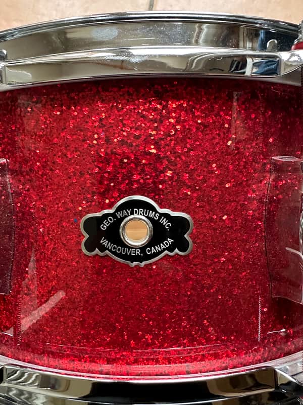 George Way 6.5x14 Tradition Maple/Poplar Snare Drum Red Sparkle Lacquer 2014 image 1
