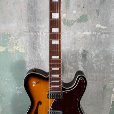 Vintage REVO Series 'Midline' Guitar ~ Two-Tone Sunburst image 5