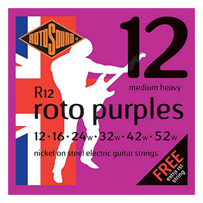 Rotosound R12 Roto Purples Nickel Coated Steel Electric Guitar Strings - Medium Heavy Wound 3rd (12 - 52) image 1