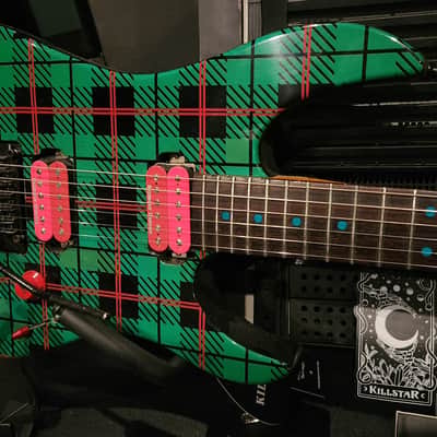 Yamaha Blues Saraceno signature SUPER RARE mid-90s Japan Green Red Plaid Limited Electric Guitar Poison image 2