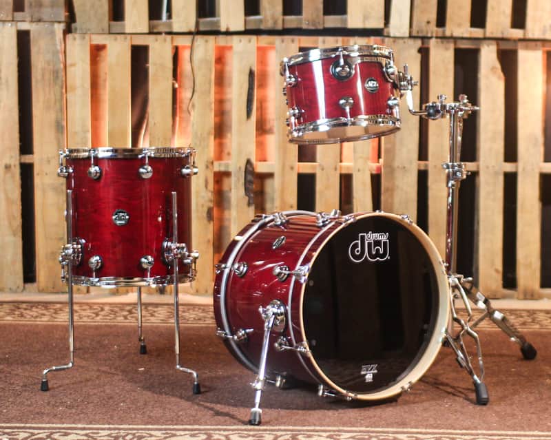 DW Performance Cherry Stain Lacquer Bop Drum Set - 14x18, 8x12, 14x14 image 1