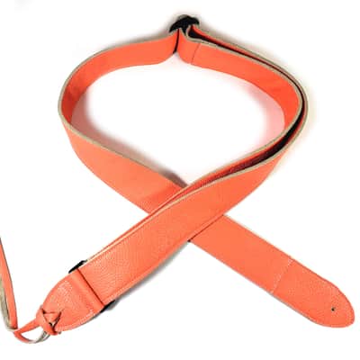 Coral Leather Premium Leather Guitar Strap- Light Orange Leather Guitar Strap-100% Leather Guitar Strap- Acoustic, Electric Bass Guitars image 3