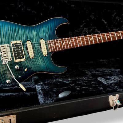 Tom Anderson Drop Top (2015) – Arctic Blue Burst – Flame Maple Top – Mint Condition image 1