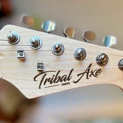 IYG Tribal Axe Custom Stratocaster-style Earth, living art, custom wired, mucho mojo tone machine! image 5