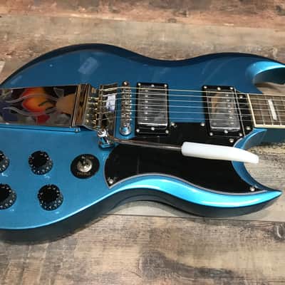 Vintage VS6 Reissue in Gun Hill Blue, Vibrola trem image 3