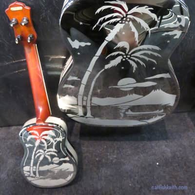National Reso-Phonic Style O Ukulele 2025 - Mirror Nickel with Deco Palm Tree Design - IN STOCK NOW! image 5