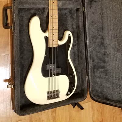 Cort Precision P Bass 1990's Vintage White Maple Neck Schaller Machines Inc Hardshell Case image 10
