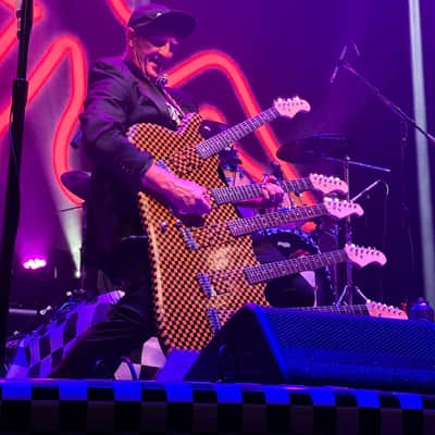Five Neck Guitar -Checkered -Signed Rick Neilsen image 1