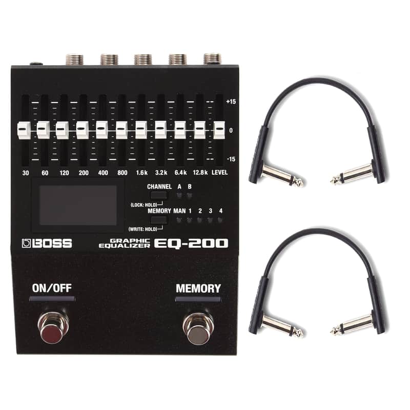 Boss EQ-200 Equalizer w/RockBoard Flat Patch Cables Bundle image 1
