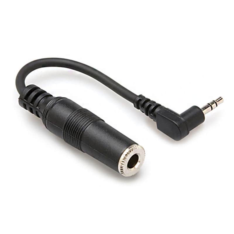 Hosa MHE100.5 MHE-100.5 - 6' 1/4" Right Angle 1/8" Mini Adapter image 1