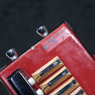 Gagné & Frère 1-Row 2-Bass 10-Treble Button "D" Red & Black Diatonic Accordion image 12