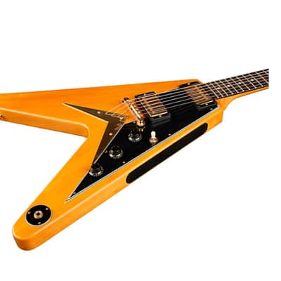 Gibson  Custom 1958 Korina Flying V Black Pickguard Electric Guitar -  New New - Natural image 4
