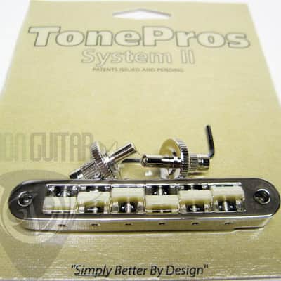 TonePros Nashville Pre-Notched Tune-O-Matic Bridge TP6G-N Nickel Nylon Saddles