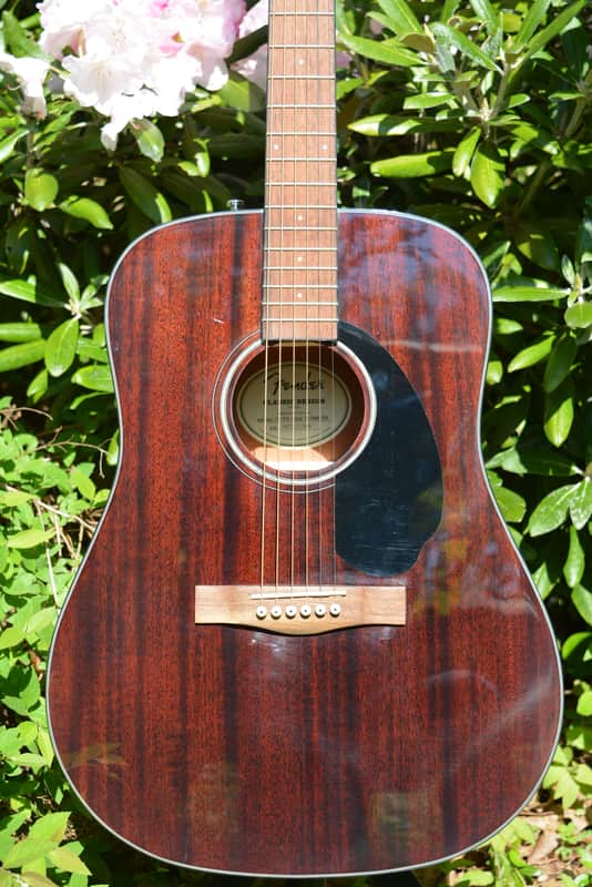 2021 Fender CD-60S Dreadnought, In all Mahogany w/Gloss Brown Natural Finish w/New strings, Pro Setup & a New Black Gator Hardshell Case image 1