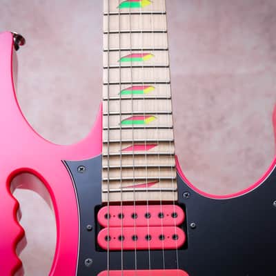 IBANEZ MIJ JEM777-SK Limited Edition 30th Anniversary Steve Vai Signature "Shocking Pink + Maple" (2017) image 5