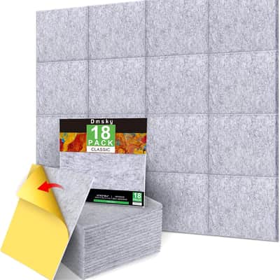 18 Pack Gray Acoustic Panels 12"X12"X 0.4" Soundproof Wall Panels Wall Decoration Sound Absorbing Panel High-Density Sound Deadening Panels Acoustic Treatment Panel For Home Studio image 1