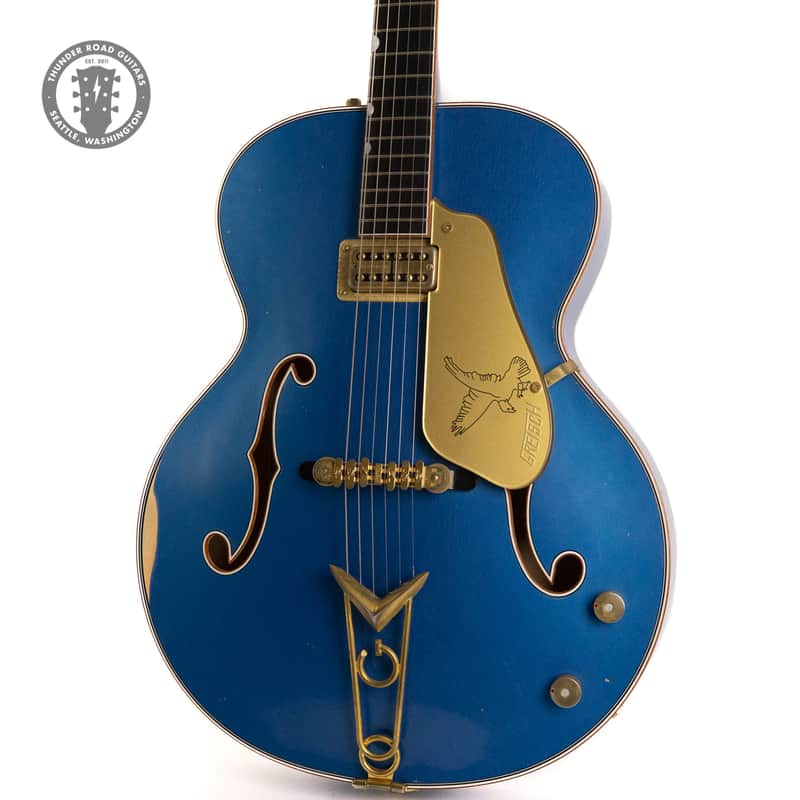 2017 Gretsch Masterbuilt Steven Stern '59 Falcon Relic Relic Lake Placid Blue image 1