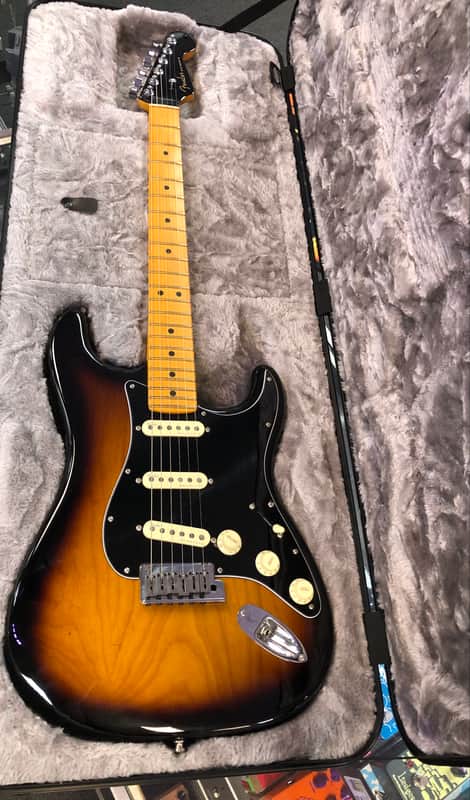 Fender 2021 75th Anniversary American Ultra Luxe Strat, 2 Color Sunburst with Hardshell Case - Pre Owned image 1