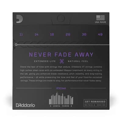 D'Addario XTE1149 Nickel Plated Steel Electric Guitar Strings, Medium, 11-49 image 3