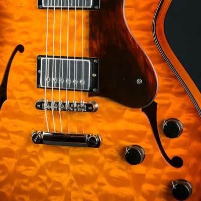 Collings 620 Semi-Hollow Premium Quilted Maple and Mahogany with Full Body Iced Tea Sunburst Custom NEW image 9