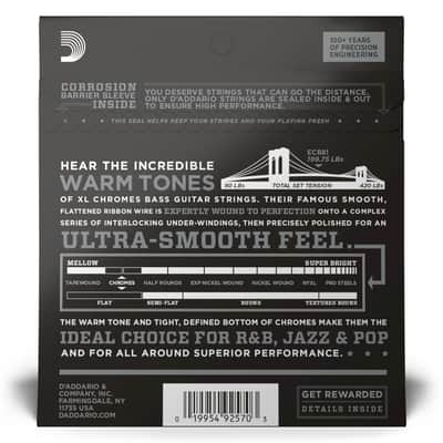 Mint D'Addario ECB81 Chromes Bass Strings Light 45-100 Long Scale image 4