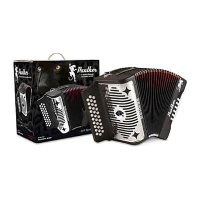Hohner Panther G/C/F 3-Row Diatonic Accordion - Black image 2