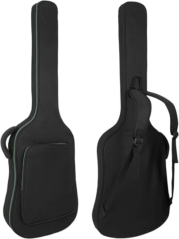 Bass Guitar Bag, 7MM Padding Bass Guitar Gig Bag Padded Soft Electric Bass Guitar Case Backpack with Pockets, Green Zipper image 1