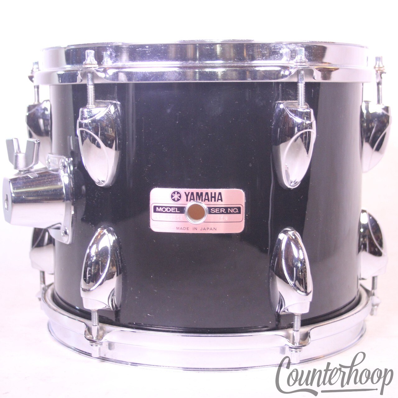 Yamaha 10x8"Tour Series Jet Black 6Ply Birch/Mhg Tom Drum 8000 Japan Vintage 80s — main photograph
