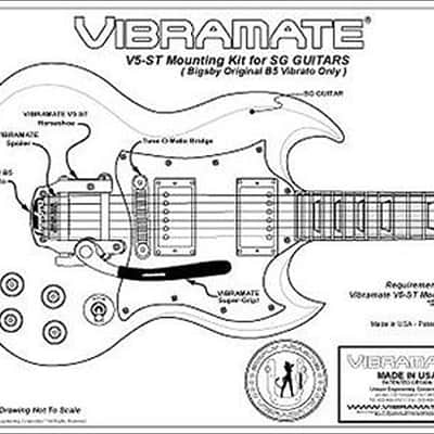 Bigsby® B5G Pinless & Vibramate V5G-Short Tail Mount Kit~GOLD~Gibson SG~Tighter Spaced PG`s~USA~Brand New image 2