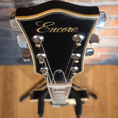 Vintage 1970s Encore LP Copy Electric Guitar Black image 3
