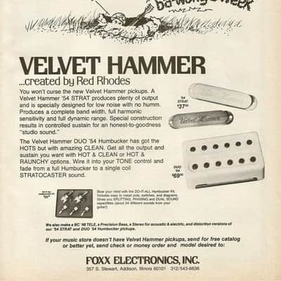 2x NOS Vintage 70s White Red Rhodes Velvet Hammer duo 54 Humbucker Pickup (lot006) image 6